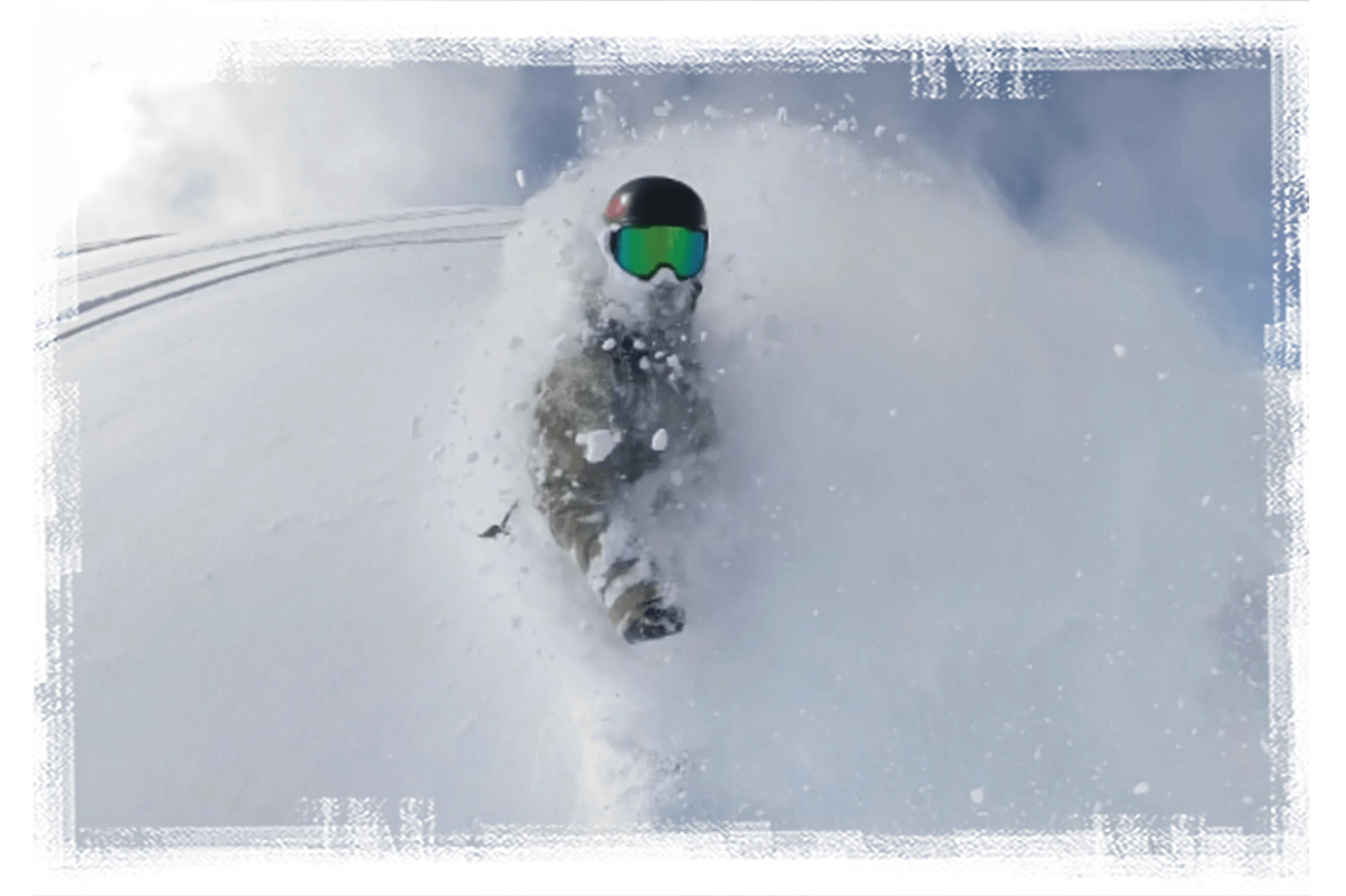 japan powder face shot landscape border